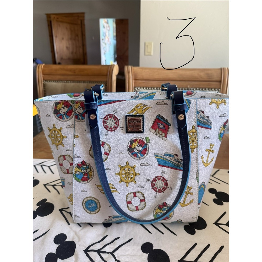 Disney Cruise Line Dooney and Bourke Tote Bag White Nautical New W Tags DCL - Picture 8 of 9